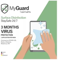 4smarts MYGUARD STAYSAFE 24/7 fertőtlenítő törlő kendő, 3 hónapos védelem, fekete kép