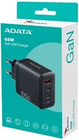A-data 65W, US Fali gyorstöltő, gan, fekete, 65w, us csatlakozó kép