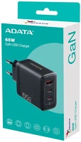 A-data CHARGERU-0653-QCPDBK Fali gyorstöltő, gan, fekete, 65w kép