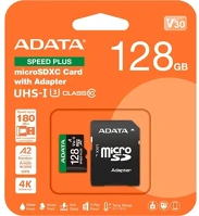 A-data UD128GUI3V30A2SP-RA1 uhs-1 class10 u3 v30 a2 vízálló ütésálló microsdxc memóriakártya kép