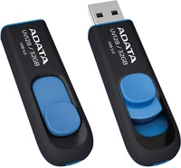 A-data UV128 32GB USB 3.0 PENDRIVE - FEKETE/KÉK AUV128-32G-RBE Uv128 32gb usb 3.0 pendrive - fekete/kék kép