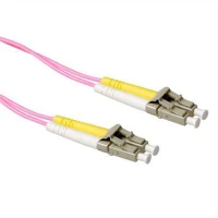 Act 50/125 OM4 Lszh multimode 50/125 om4 fiber cable duplex with lc connectors 1m pink kép