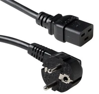 Act AK5186 powercord mains connector schuko cee 7/7 male (angled) - c19 iec 60320 3m kép