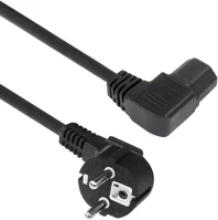 Act AK5347 powercord mains connector schuko cee 7/7 male (angled) - c15 (angled left) kép