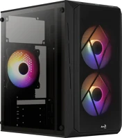 Aerocool CS107V2 Cs-107-a-bk-v2 mesh frgb window black kép