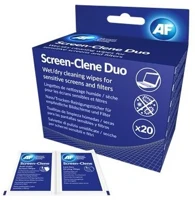 Af DUO"; tisztítókendő, képernyőhöz, 20 db nedves-száraz kendőpár, 