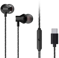 Aiwa ESTM-50USB-C/BK Vezetékes mikrofonos fekete fülhallgató kép