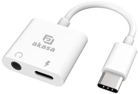 Akasa AK-CBCA30-08WH Type-c to 3.5mm fejhallgató csatlakozó és töltőadapter - kép
