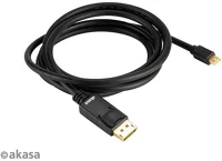 Akasa AK-CBDP22-20BK Displayport kábel 2 m mini displayport fekete kép