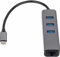 Akyga AK-AD-66 Usb-c - usb 3.0 3-port + ethernet usb hub kép