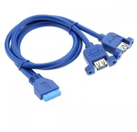 Akyga AK-CA-62 Adapter goldpin atx / 2xusb 3.0 cable 0,6m blue