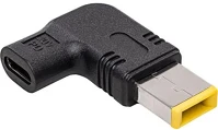 Akyga AK-ND-C11 Usb-c -> slim tip f/m töltő adapter fekete 90°, lenovo kép