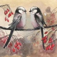 Alex clark AC597 Képeslap  borítékkal, 14x14 cm, őszapók kép