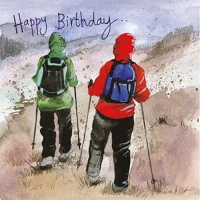 Alex clark AC649 Képeslap  borítékkal, 14x14 cm, hegymászók hbd kép