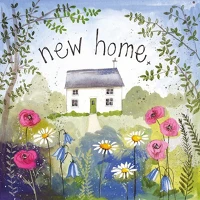 Alex clark AC713 Képeslap  borítékkal, 14x14 cm, new home nyári kert kép