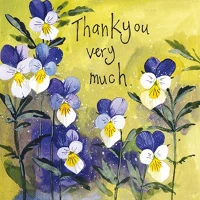 Alex clark AC716 Képeslap  borítékkal, 14x14 cm, nefelejcs thank you kép