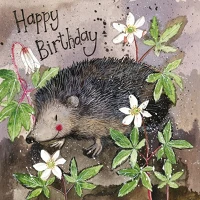 Alex clark AC734 Képeslap  borítékkal, 14x14 cm, süni hbd kép