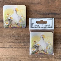 Alex clark FM169 Hűtőmágnes , 6x6 cm, kacsa margarétákkal kép