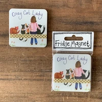 Alex clark FM219 Hűtőmágnes , 6x6 cm, crazy cat lady kép