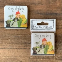 Alex clark FM220 Hűtőmágnes , 6x6 cm, crazy dog lady kép