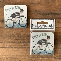 Alex clark FM235 Hűtőmágnes , 6x6 cm, biciklis kép