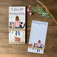 Alex clark MNP27 To do jegyzettömb , 100db mintás oldal, 22,5x10 cm, hátoldalán mágnes,  crazy cat lady kép