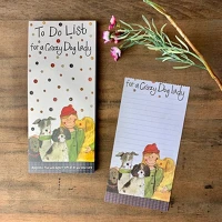 Alex clark MNP28 To do jegyzettömb , 100db mintás oldal, 22,5x10 cm, hátoldalán mágnes,  crazy dog lady kép