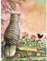 Alex clark SCN25 Jegyzetfüzet , vonalas, 14x10,5cm, 160 oldal, gumis, cica kerítésen kép