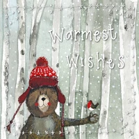 Alex clark XLS61 Képeslap borítékkal, 12x12 cm, karácsonyi maci kép