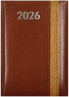 Alisca 23.0332603 Határidőnapló  rebel varrott b/6 napi fehér lapos barna 2026. kép