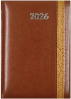 Alisca 23.0333229 Határidőnapló  rebel varrott b/5 heti fehér lapos barna 2026. kép