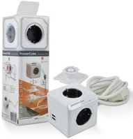 Allocacoc COR_ELA1407 elosztó, 4 aljzat, 1 rögzítő elem, 2 usb csatlakozó, 3 m kép