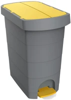 Alpha H65UP232BSARGA Pelikán slim pedálos szemetes eco antracit színű, sárga fedéllel 60l kép