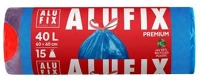 Alufix COR_KHK962 Szemeteszsák, zárószalagos, 40 l, 15 db, 60x60 cm, 20 µ, kék kép