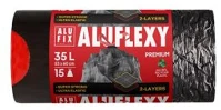Alufix COR_KHK964 szemeteszsák, zárószalagos, 35 l, 15 db, 53x60 cm, 28 µ, alufix 