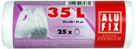Alufix COR_KHT253 Szemeteszsák, köthető füllel, 35 l, 25 db, 53x60 cm, 10 µ, fehér kép