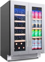 Ferrara SW-54 SS beépíthető kétajtós kétzónás borhűtő 40 palack szálcsiszolt kép