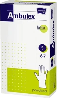 Ambulex MA-144-S000-004 Latex fehér gumikesztyű púderes s 100db/doboz kép