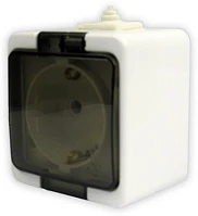 Anco 321343 Junior átlátszó csapófedeles ip44 fehér földelt dugaszolóaljzat kép