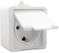 Anco 321344 Junior fehér csapófedeles ip44 fehér földelt dugaszolóaljzat kép