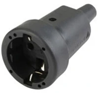 Anco 321401 Vezeték védővel 16a 250v ip20, fekete földelt gumirozott dugalj kép