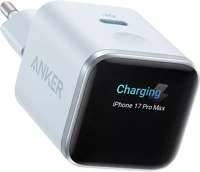 Anker eufy 45W, 3A, KÉK Nano display usb-c hálózati töltő adapter kijelzővel, 45w, 3a, kék kép
