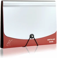 Antilop 1299348 Irattartó mappa, harmonikamappa, 12 rekeszes, műanyag , bordó kép