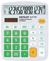 Antilop A2114C888 A-2114c napelemes asztali számológép zöld gombokkal kép