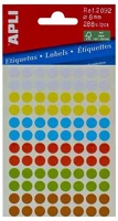 Apli 02092 etikett, 8 mm, kör, kézzel írható, színes, apli, vegyes színek, 288 kép