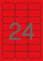 Apli 02872 etikett, 64x33,9 mm, színes, kerekített sarkú, apli, neon piros, 480 kép