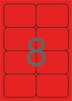 Apli 02876 etikett, 99,1x67,7 mm, színes, kerekített sarkú, apli, neon piros, 160 kép