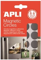 Apli 20637 Ragasztókörök, mágneses, 20 db/csomag, kétoldalas, kép