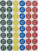 Apli COR_LCA101373 Etikett, árengedmény, 24 mm, kör, színes, 240 etikett/csomag, -30-70% kép