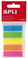 Apli COR_LCA11912 Jelölőcímke, műanyag, 5x25 lap, 12x45 mm, 5 szín kép